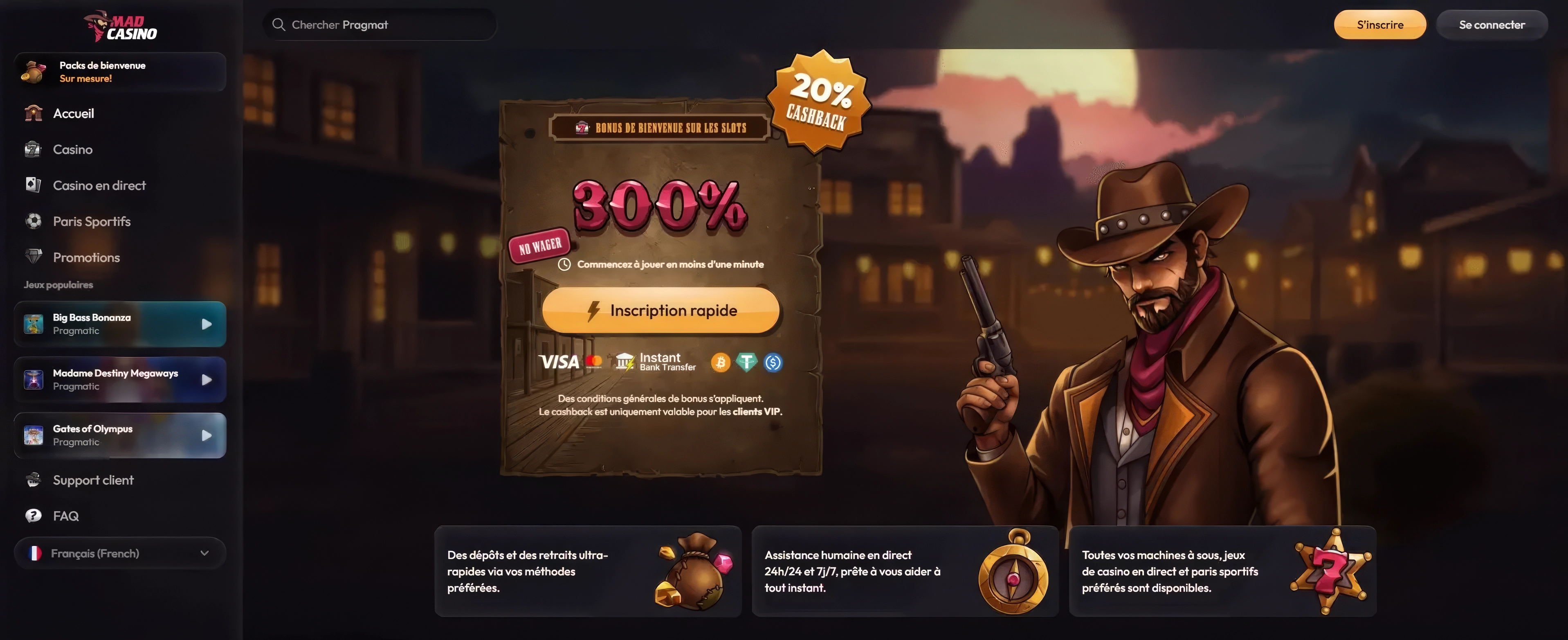 Mad Casino bonus — présentation avantages et inconvénients