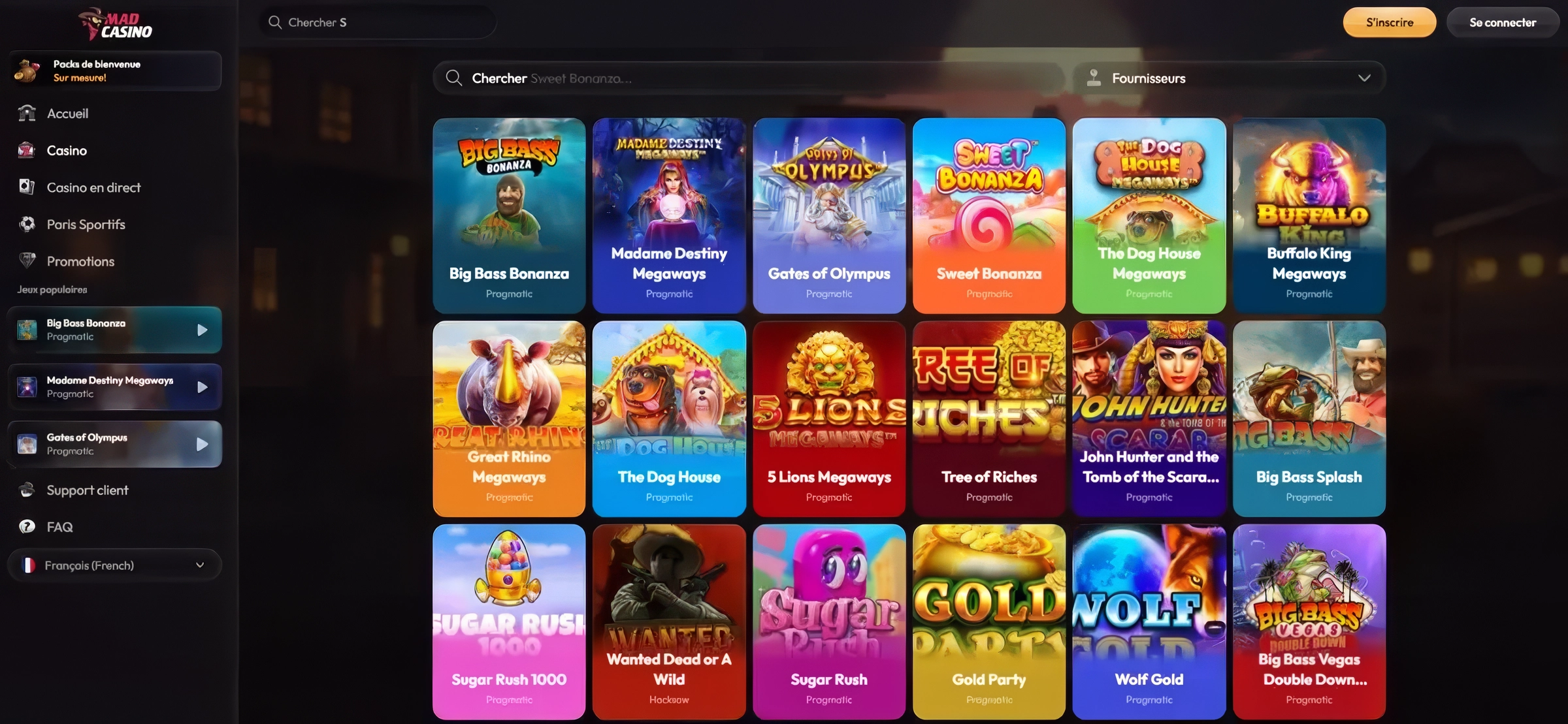 Mad Casino bonus — meilleures machines à sous du catalogue